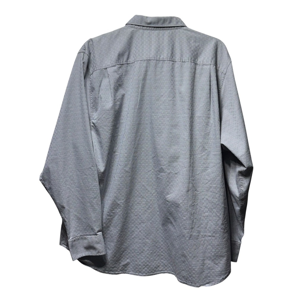 Tommy Bahama Sarasota Stretch Mens XXL Grey White Grid Long Sleeve Button Shirt - Picture 15 of 15
